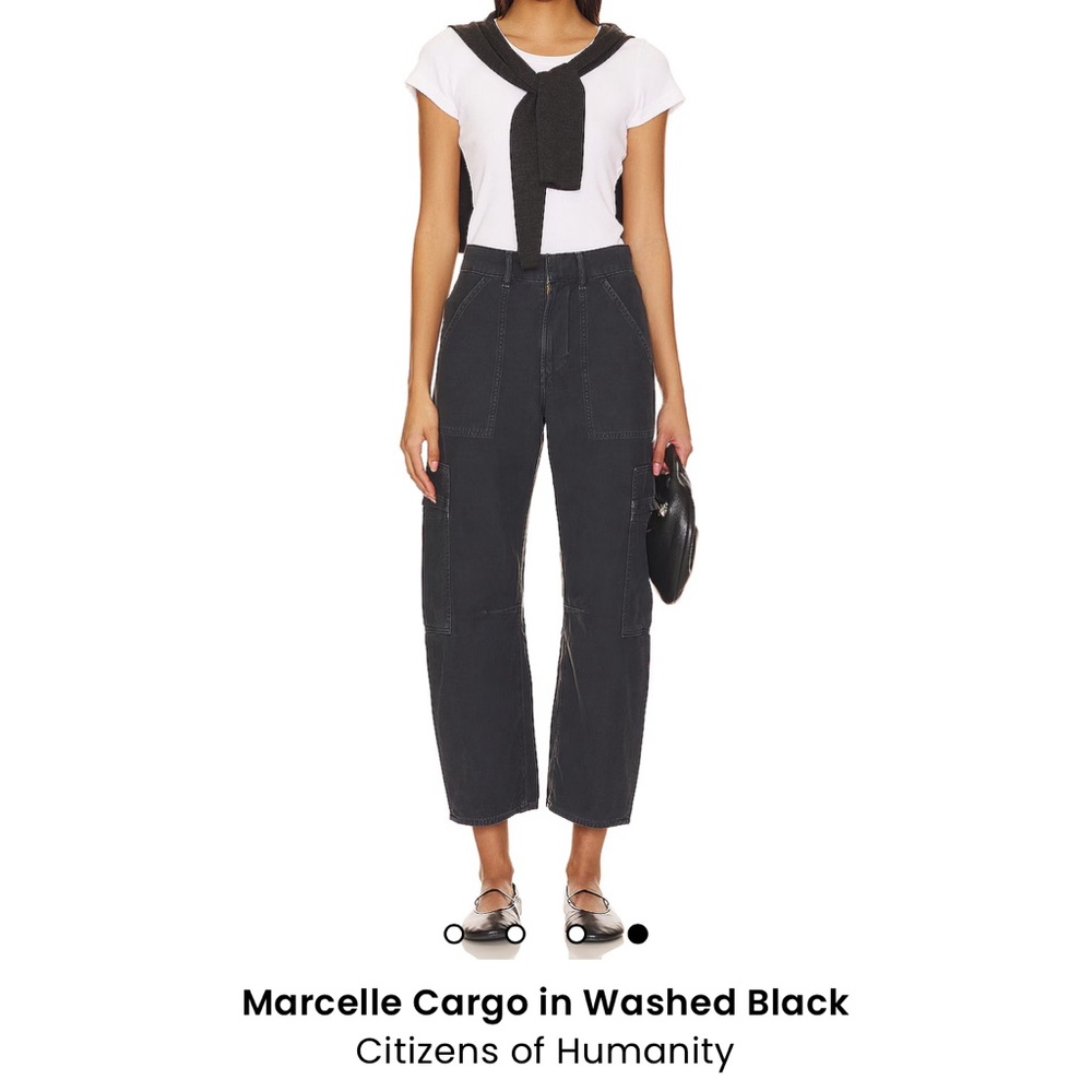 Citizens of Humanity Marcelle low slung easy leg cargo size 24. Washed black